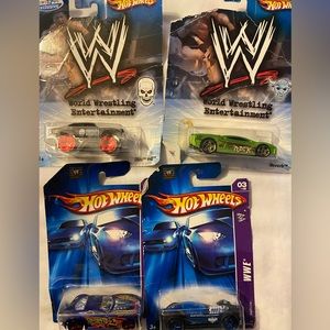 Bundle of 4: WWE Hot Wheels NWOT/NIB (2 retro Toys R Us)